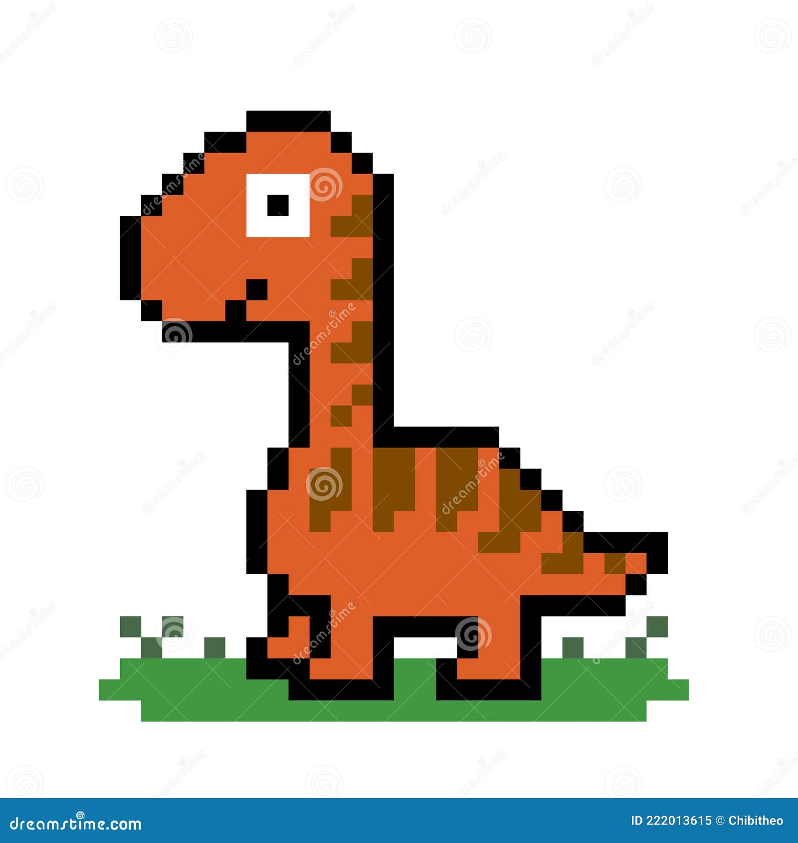 Arte de pixel de dinossauro. Tiranossauro pixelizado. Dino jogos retro. 8.  imagem vetorial de MaryValery© 146074705