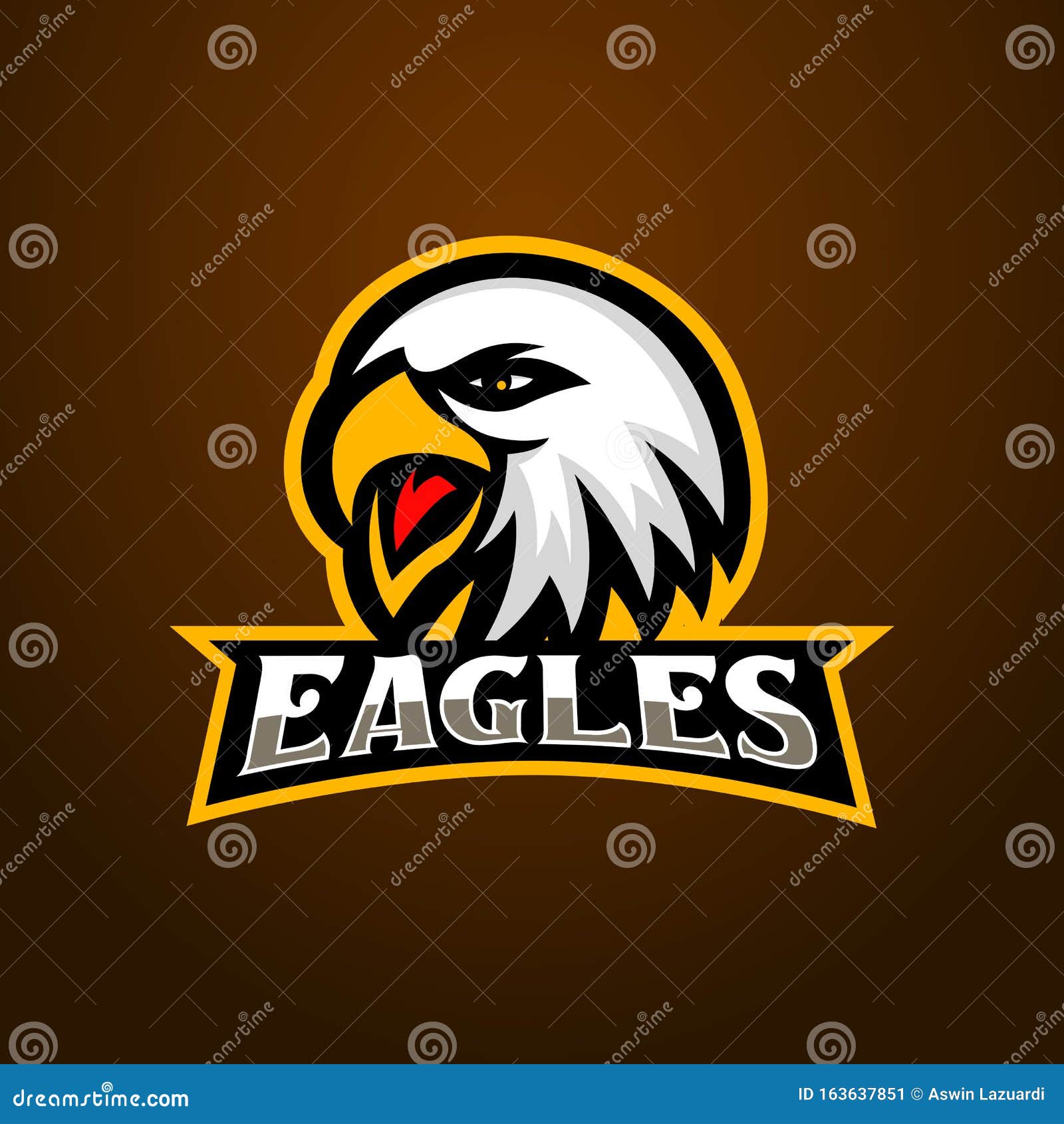 Modelo de vetor de logotipo de jogo de mascote de esports eagles