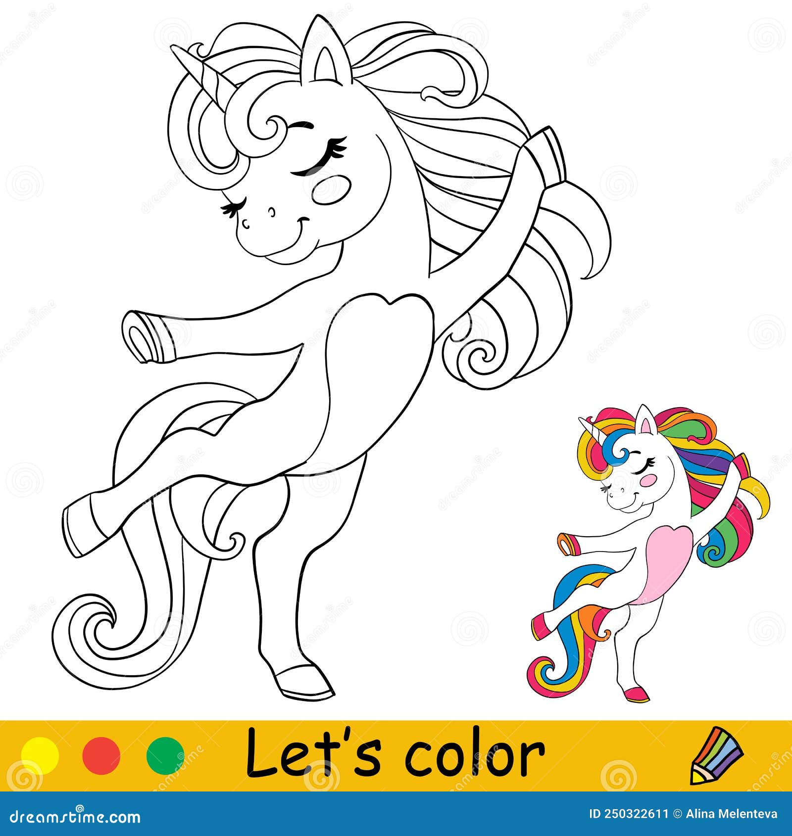 Vetor De Página Do Livro De Colorir Unicórnio Dançante De Desenho Animado  Ilustração do Vetor - Ilustração de infância, vetor: 250322611