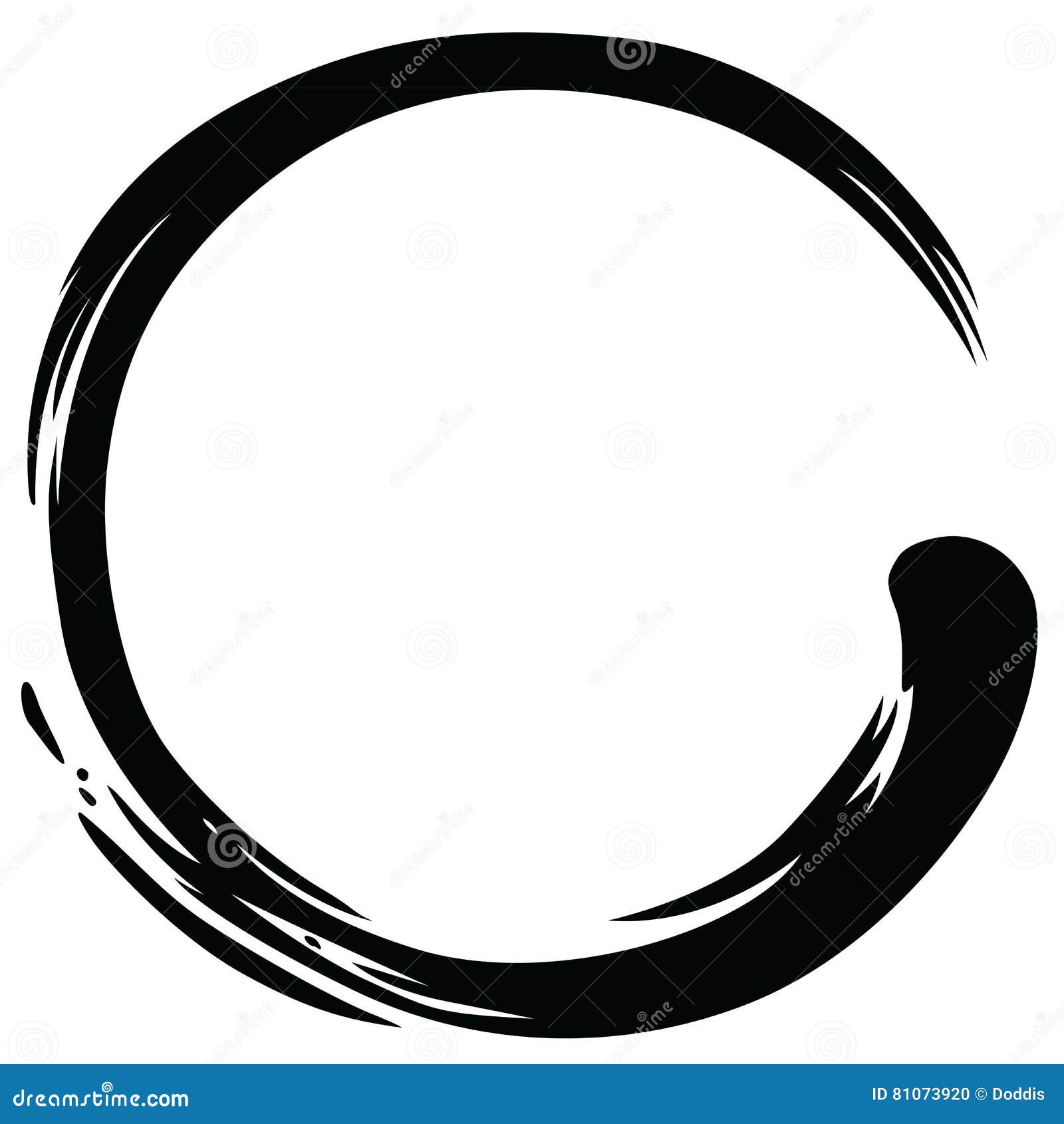 Vetor De Zen Circle Paint Brush Stroke Ilustração do Vetor Ilustração