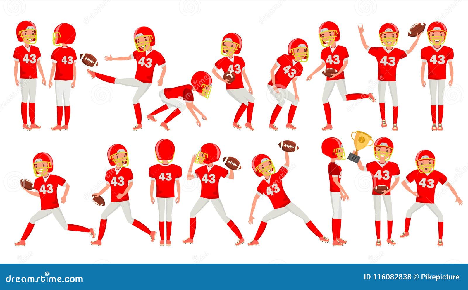 Conjunto de bola de futebol americano desenho animado faculdade esporte jogo  textura campo jogar bola de futebol americano sinal símbolo isolado  ilustração vetorial