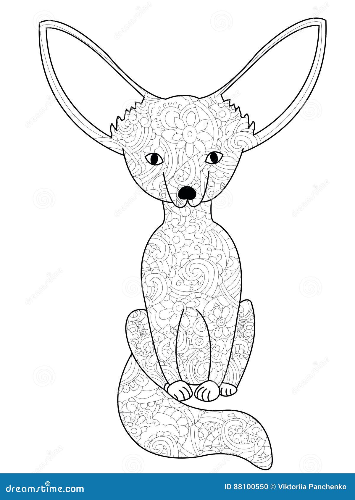 Jovem raposa no deserto - Raposas - Coloring Pages for Adults