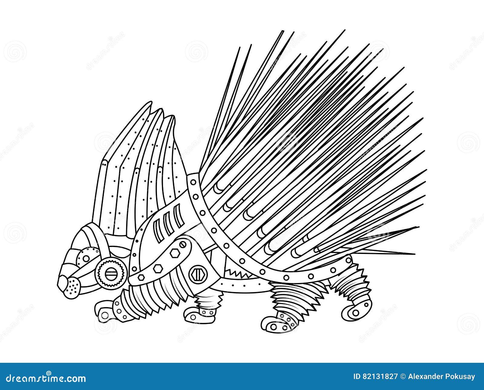 Livro Colorir Robô Porco Ilustração Vetorial imagem vetorial de