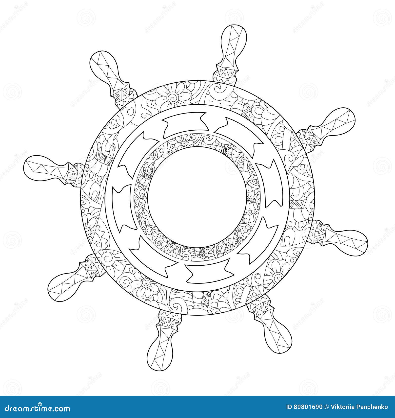 vetor do livro para colorir do volante do navio de pirata para