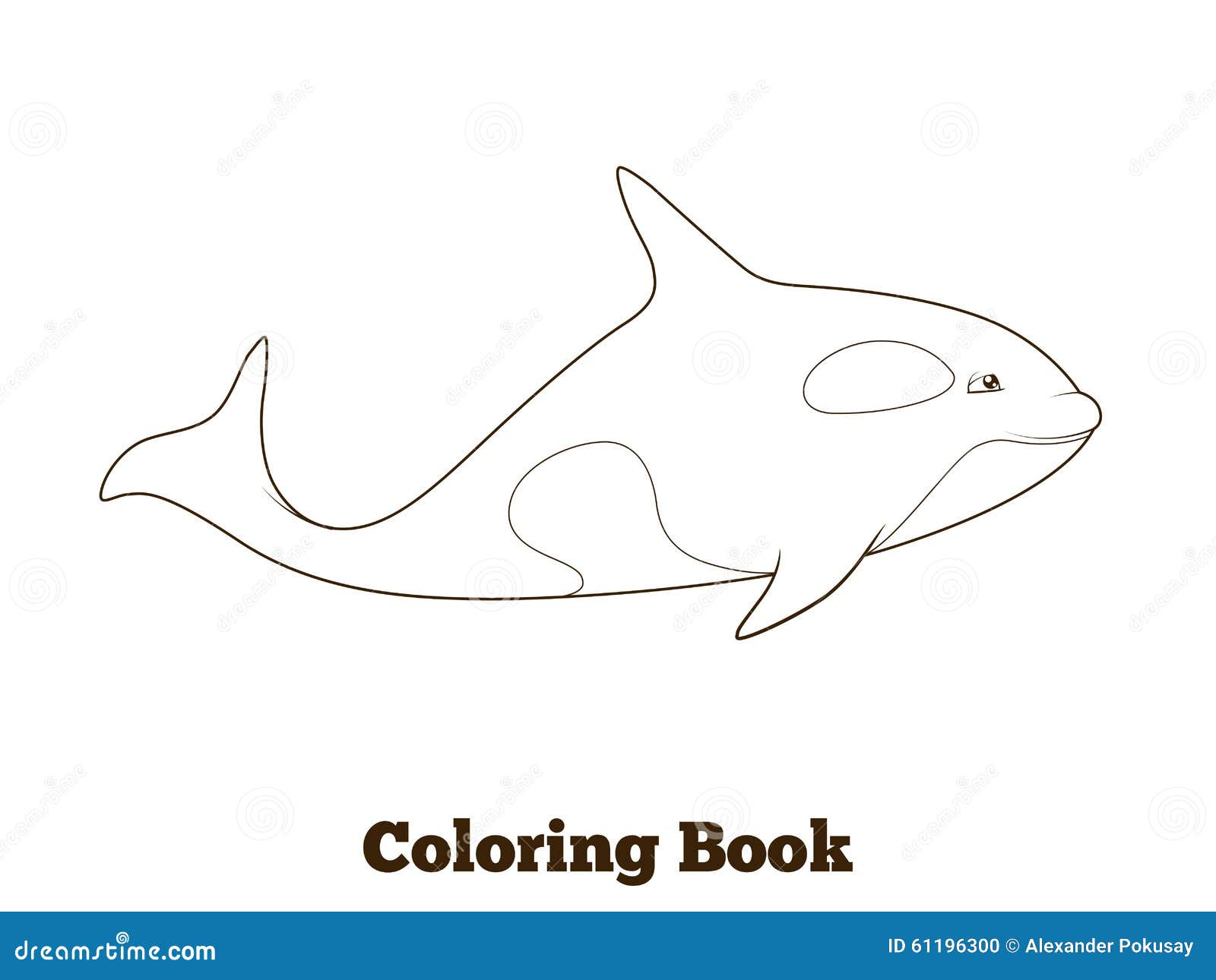 Baleia orca desenho animado colorir livro vetor imagem vetorial de  AlexanderPokusay© 87625310