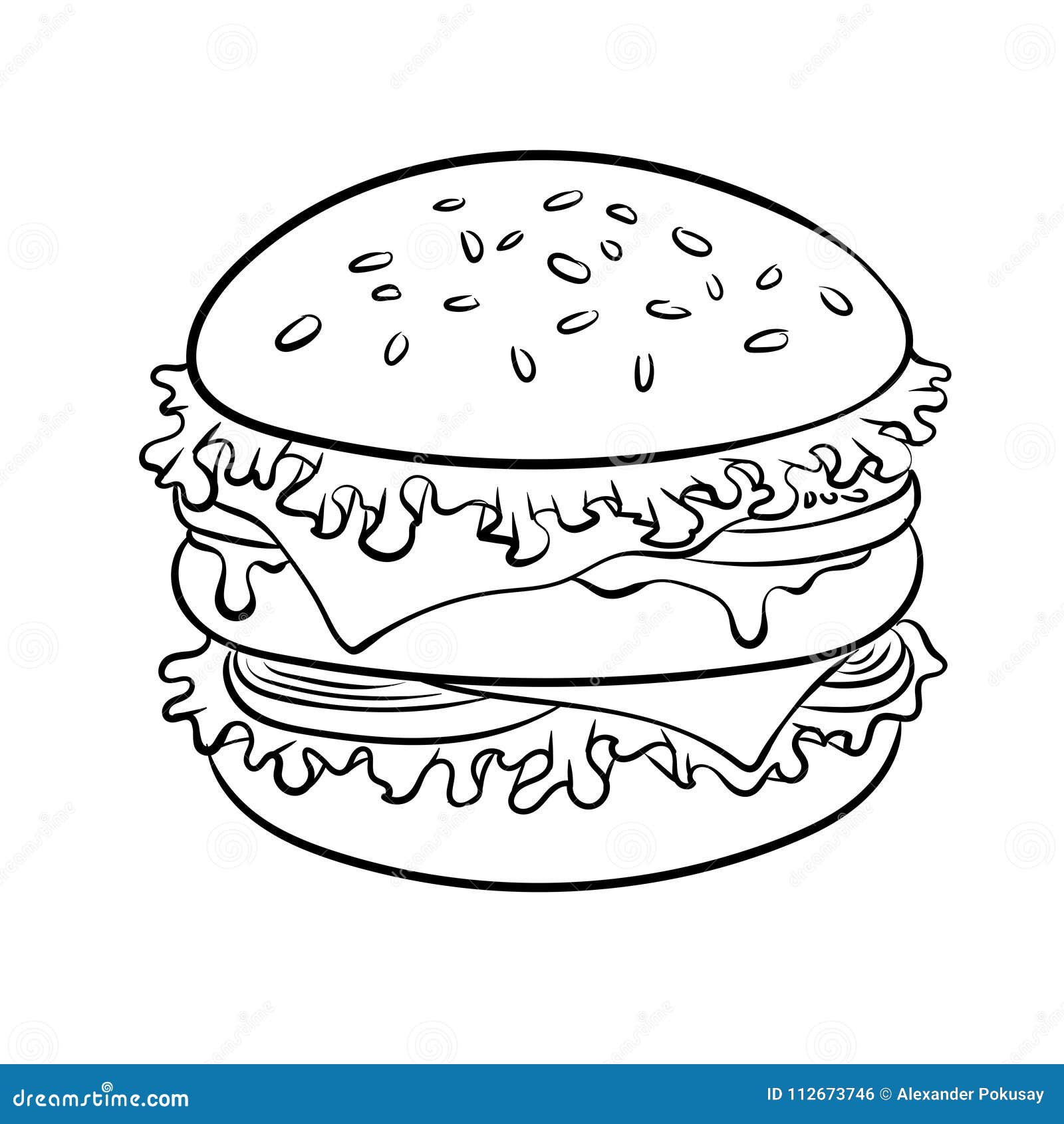 Desenho de Hamburguer completo para Colorir - Colorir.com