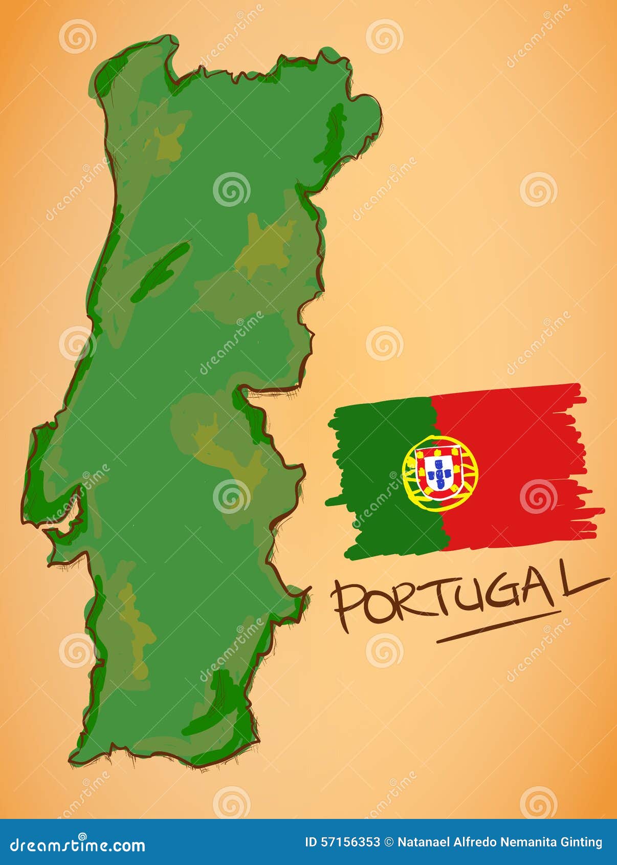 bandeira do mapa de portugal. ilustração vetorial com um mapa da europa e  país destacado com bandeira nacional 5175932 Vetor no Vecteezy
