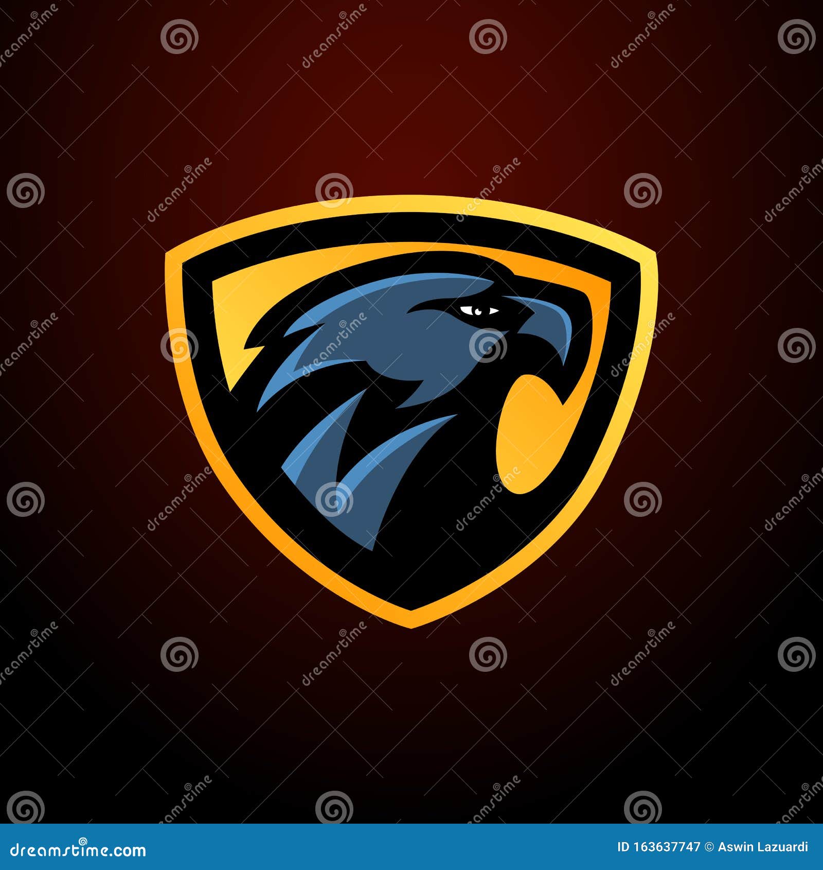 Modelo de vetor de logotipo de jogo de mascote de esports eagles