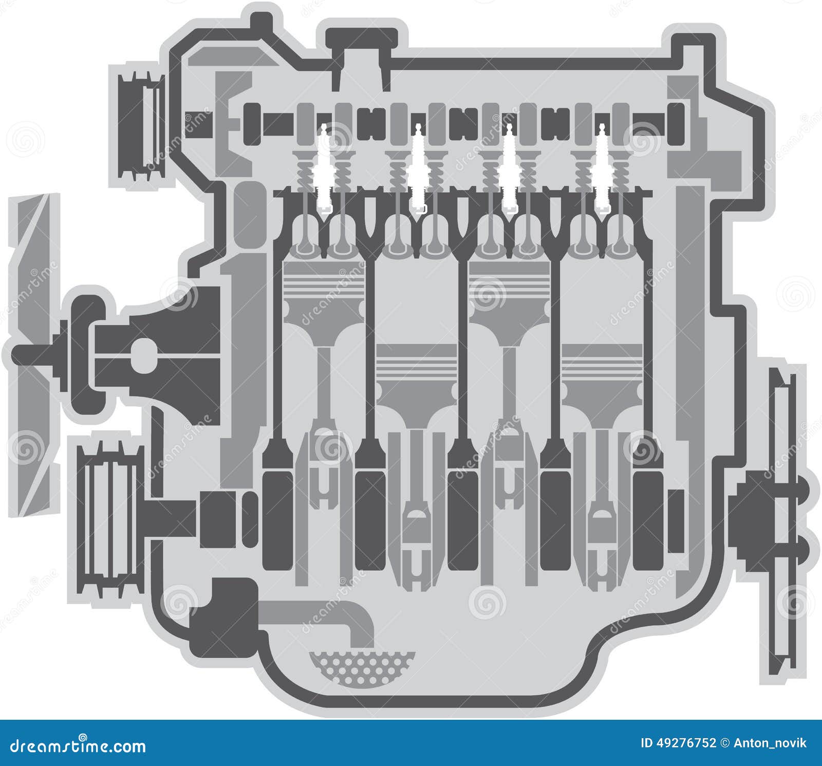 Desenho do motor do cilindro do carro 4 215045 Vetor no Vecteezy