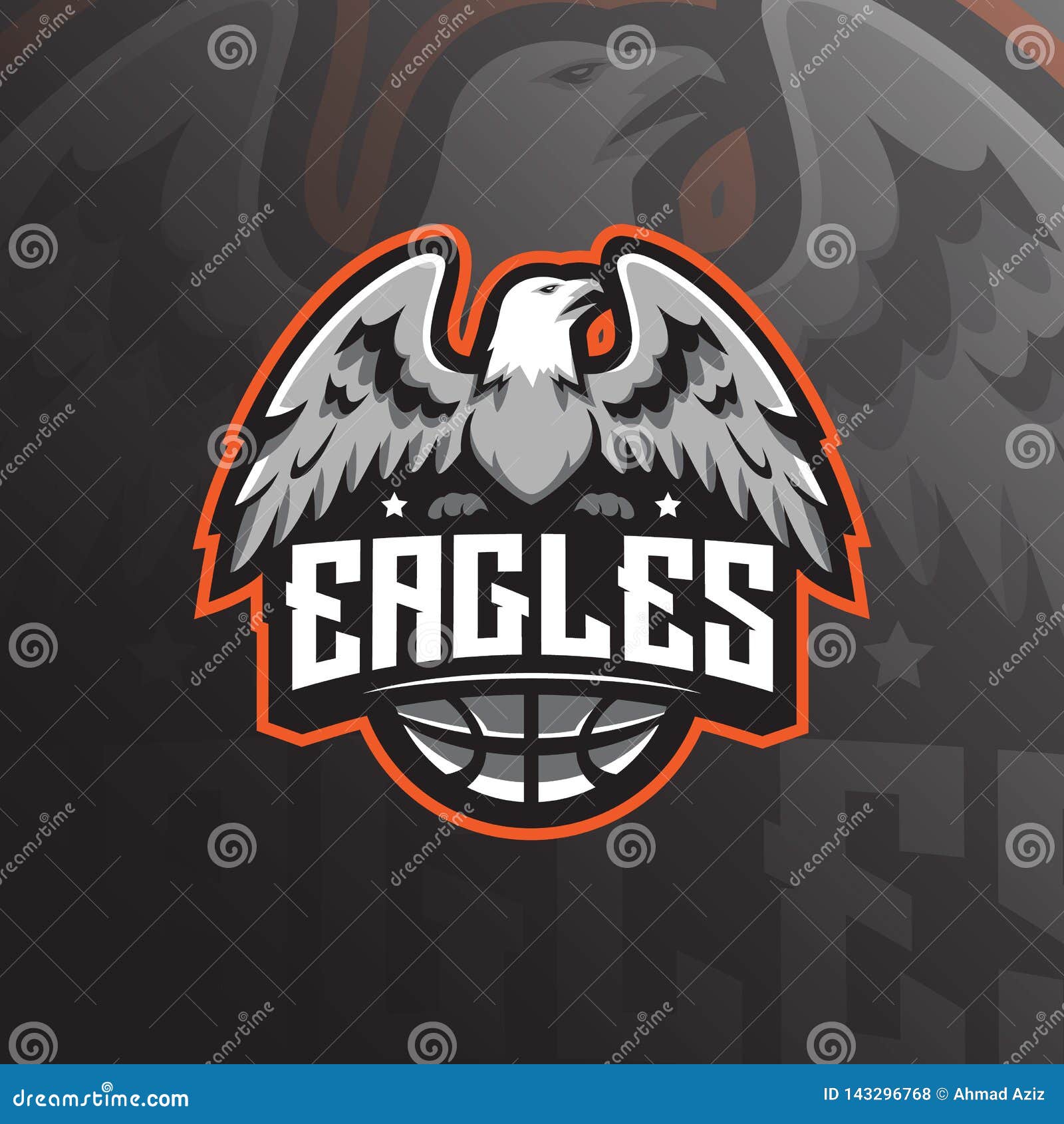 Design de logotipo de mascote eagles esport