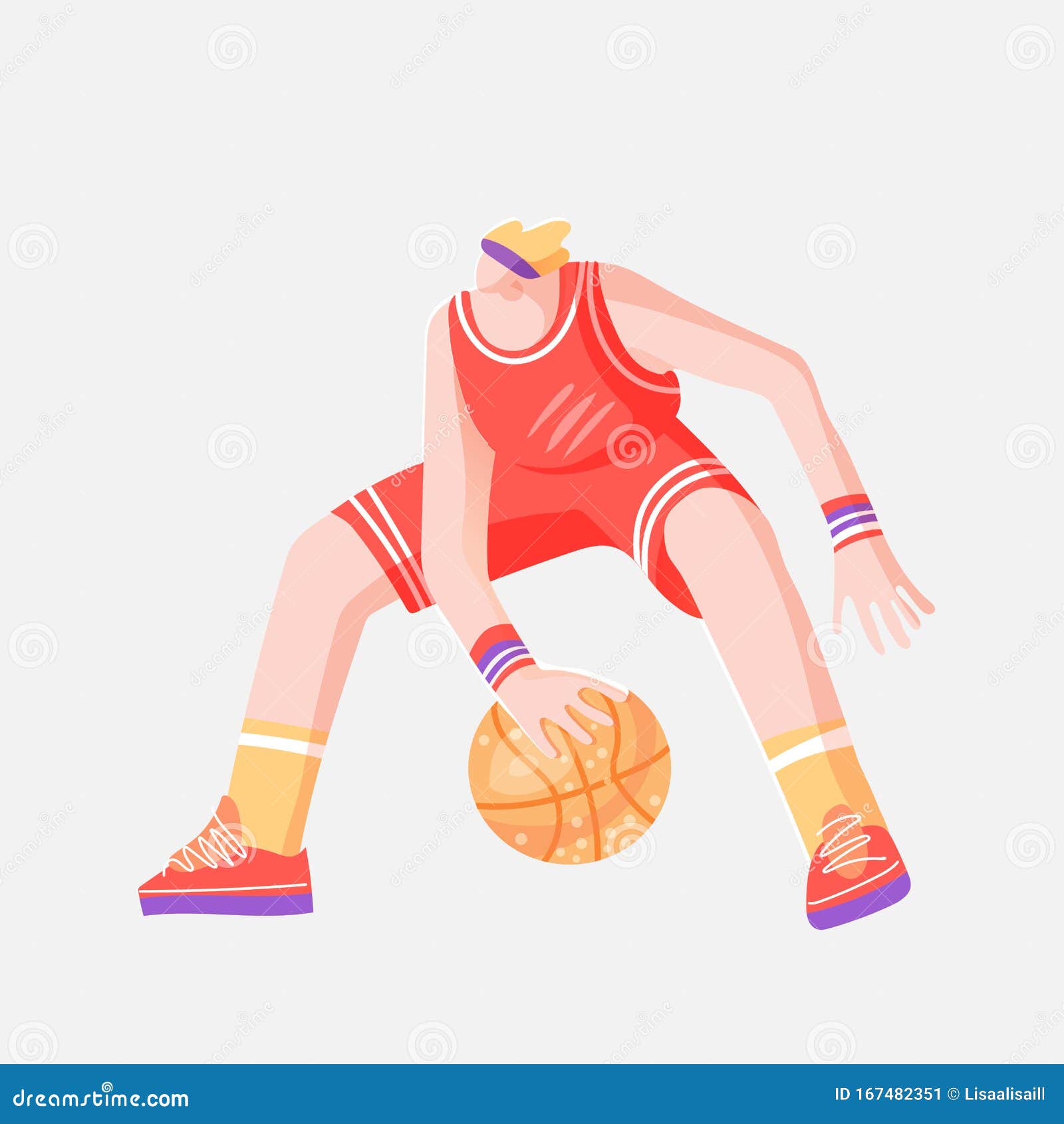 Pessoas Jogando Basquete Na Ilustração Do Vetor De Cor Plano Da