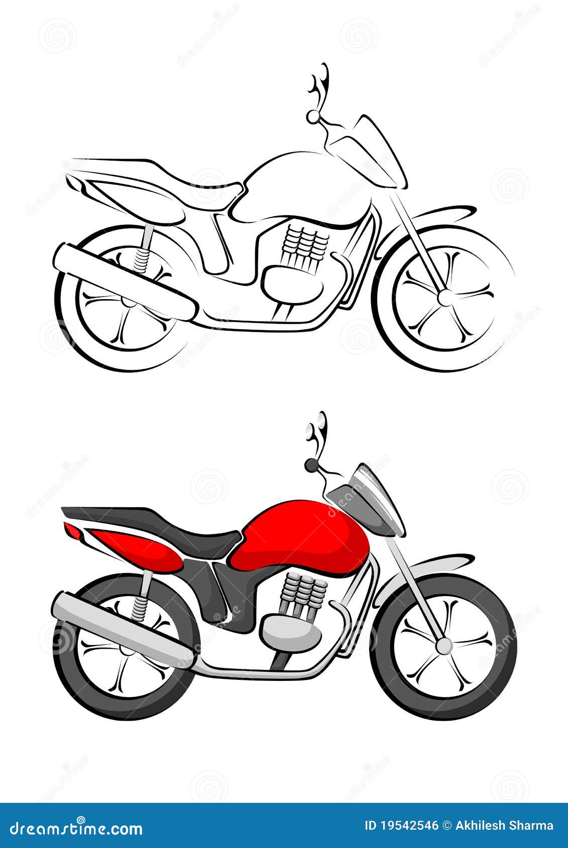 Motorbiker estilizado ilustração stock. Ilustração de motocicleta