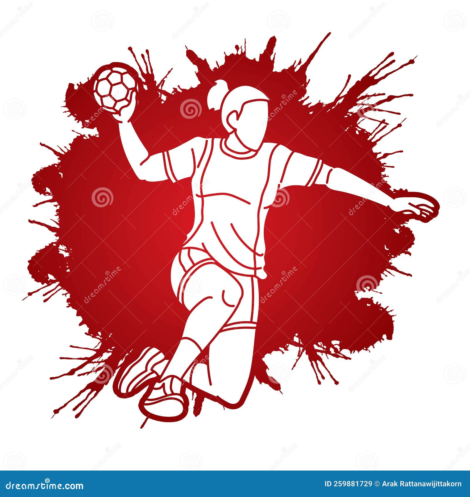 Jogador Handebol Ação Ilustração Vetorial Figura Desportiva Corpo Elegante  Dinâmico imagem vetorial de Dovla982© 473301354