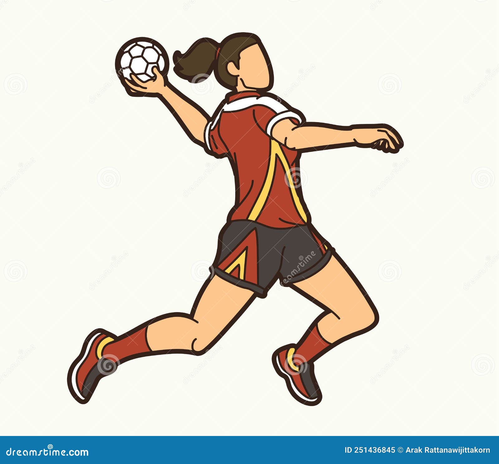 Jogador Handebol Ação Ilustração Vetorial Figura Desportiva Corpo Elegante  Dinâmico imagem vetorial de Dovla982© 473301354