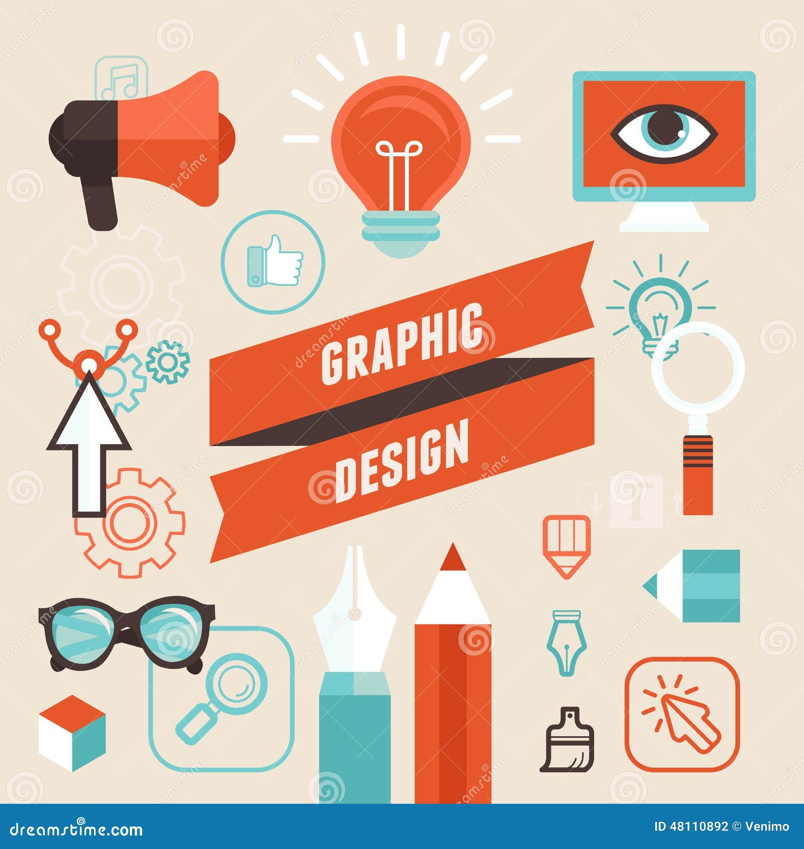 Graphic Design Line Icon Set Stock Illustration - Download Image