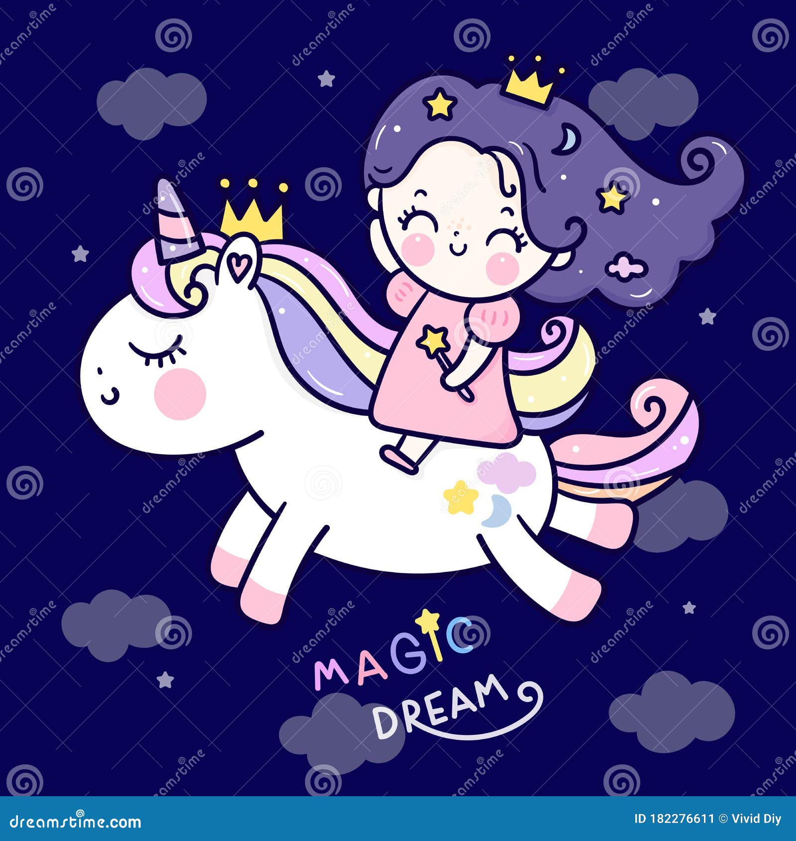 Bonitinha Princesa Desenho Abraçando Boneca Unicorn Fada Peluda Kawaii  Criança Bicarboninha Vai Para O Quarto Ilustração do Vetor - Ilustração de  quarto, convite: 222156707