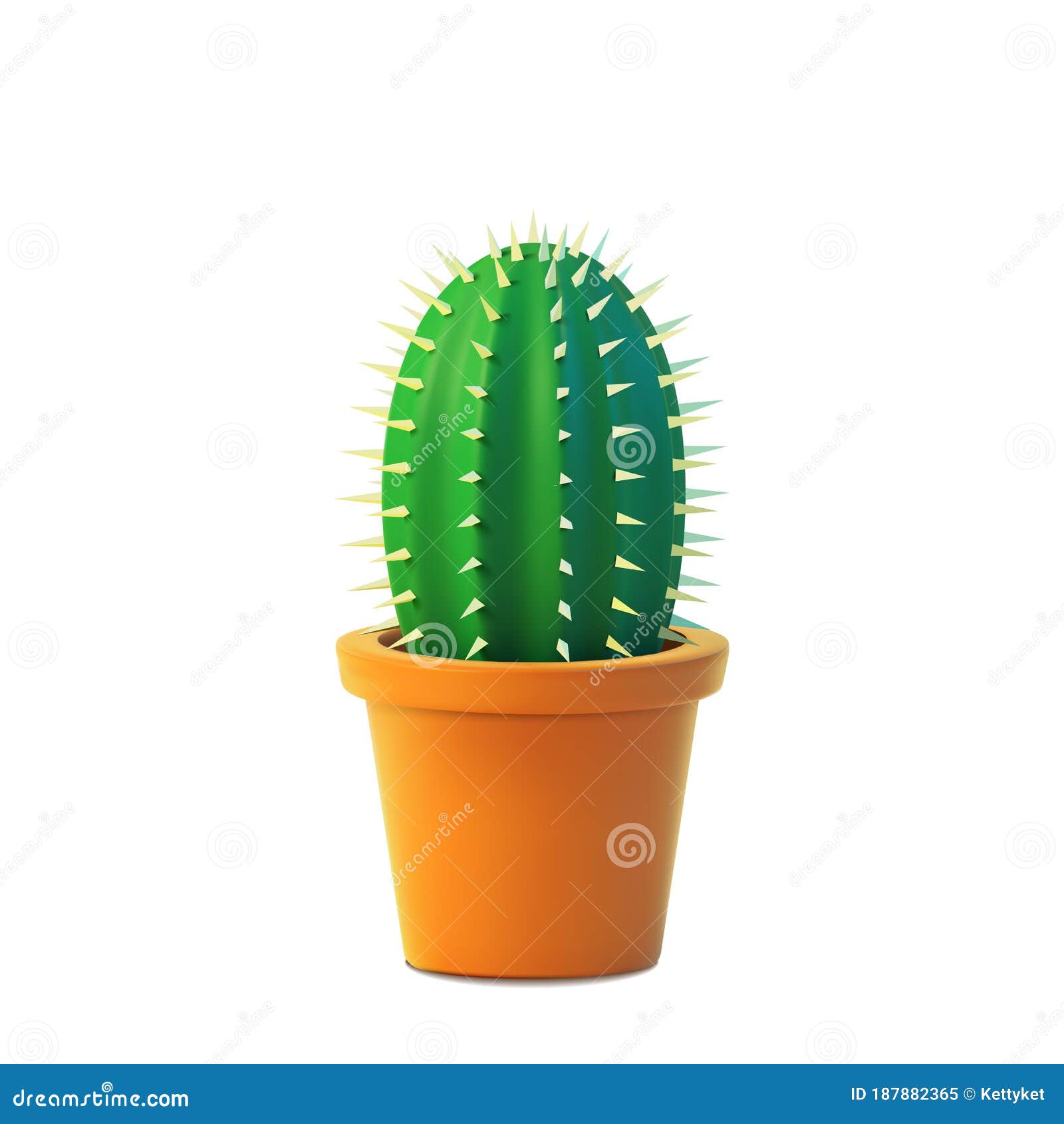 Planta de cacto em estilo realista