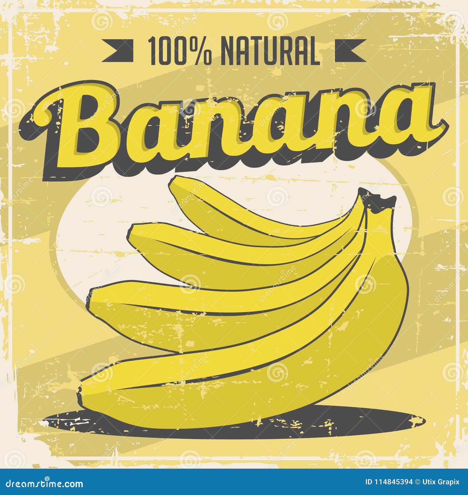 Póster Mão de banana desenho padrão sem emenda 