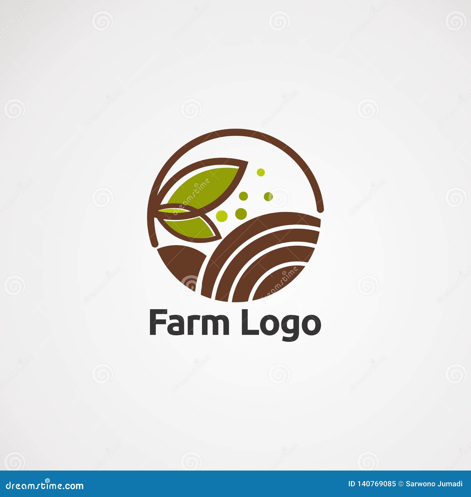 Vetor, ícone, elemento, e molde do logotipo da exploração agrícola para a empresa. Vetor do logotipo da exploração agrícola com conceito da folha e da água da gota, ícone, elemento, e molde para a empresa