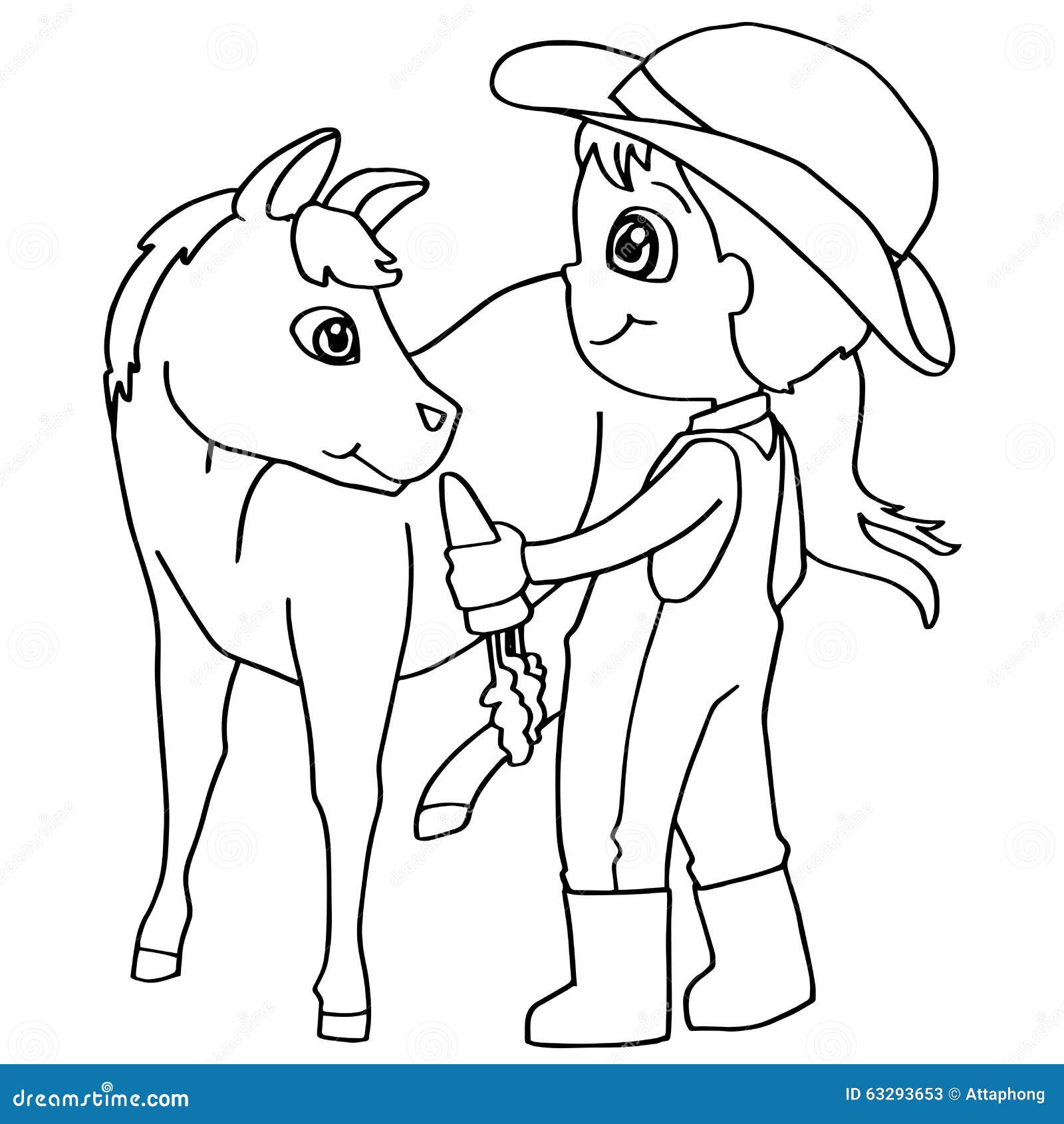 Vettore Del Cavallo Di Alimentazione Dei Bambini Del Libro Da Colorare Illustrazione Vettoriale Illustrazione Di Erba Bimbo 63293653