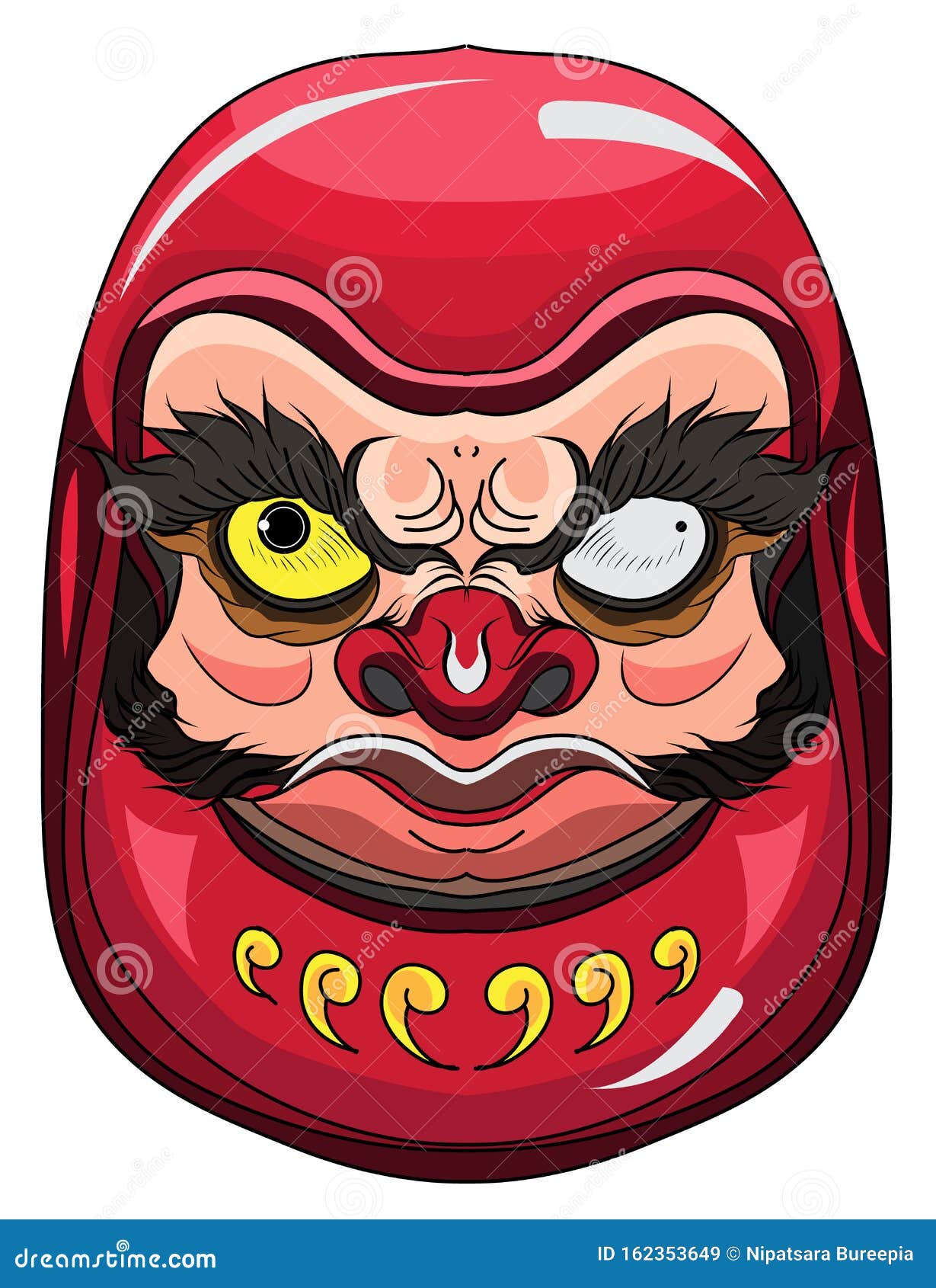 Vettore Doll Daruma Giapponese Per Tatoo E Print Illustrazione Vettoriale -  Illustrazione di nero, bambola: 162353649