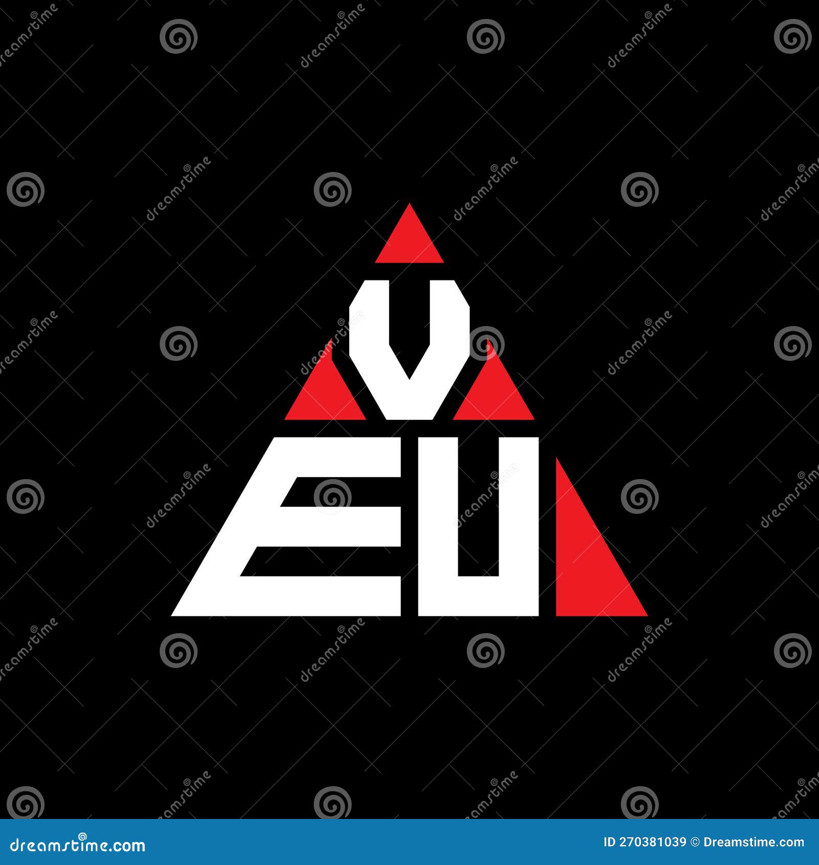 VEU Triangle Letter Logo Design with Triangle Shape. VEU Triangle Logo ...