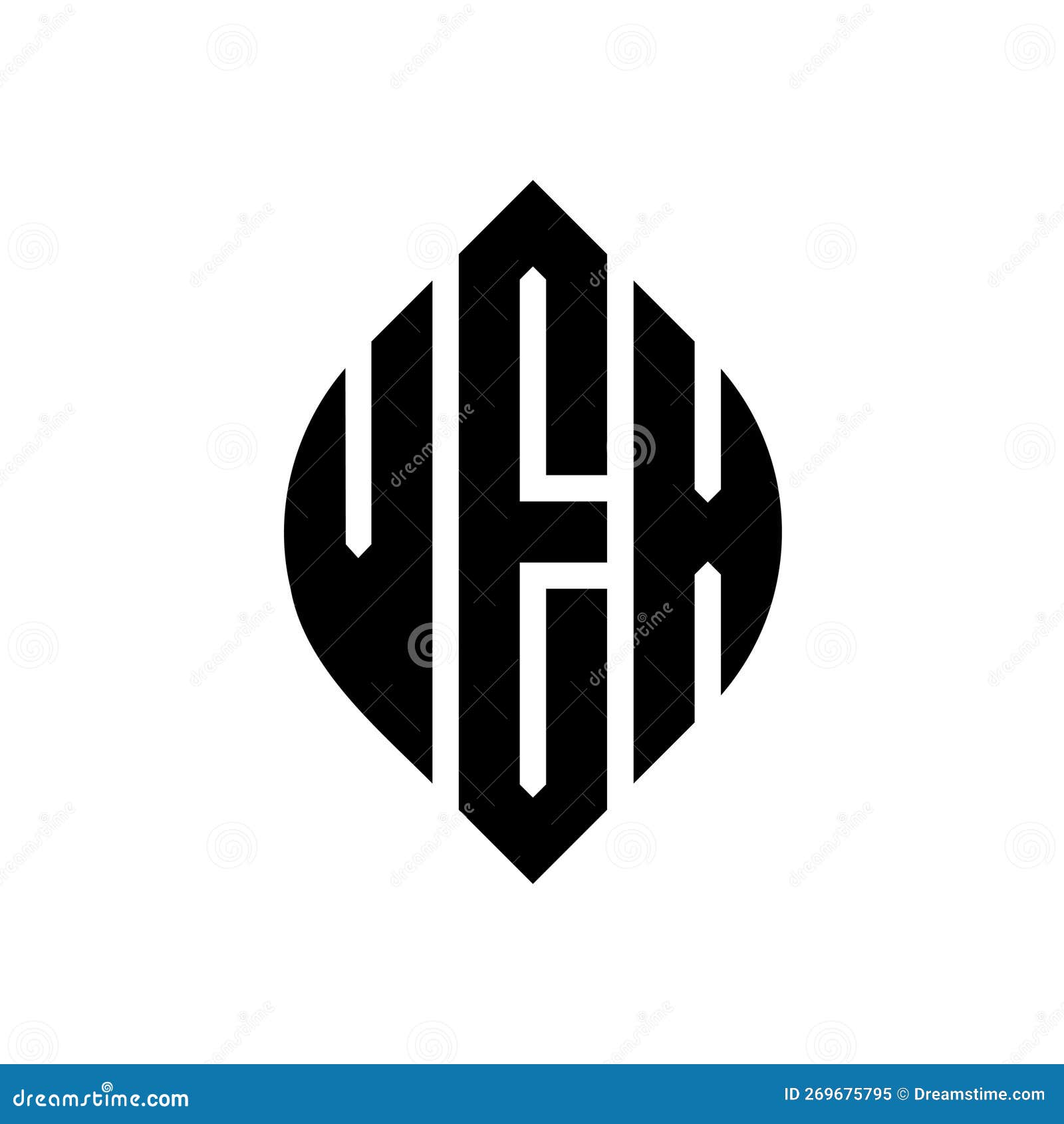 vex circle letter logo  with circle and ellipse . vex ellipse letters with typographic style. the three initials form a