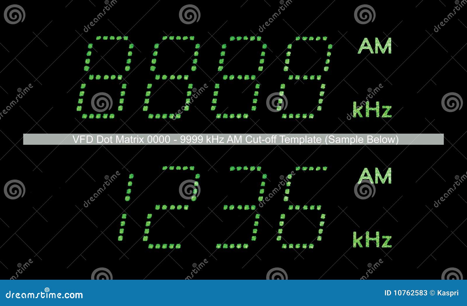 VFD Dot Matrix am Radio Display Macro in Green Stock Image Image of