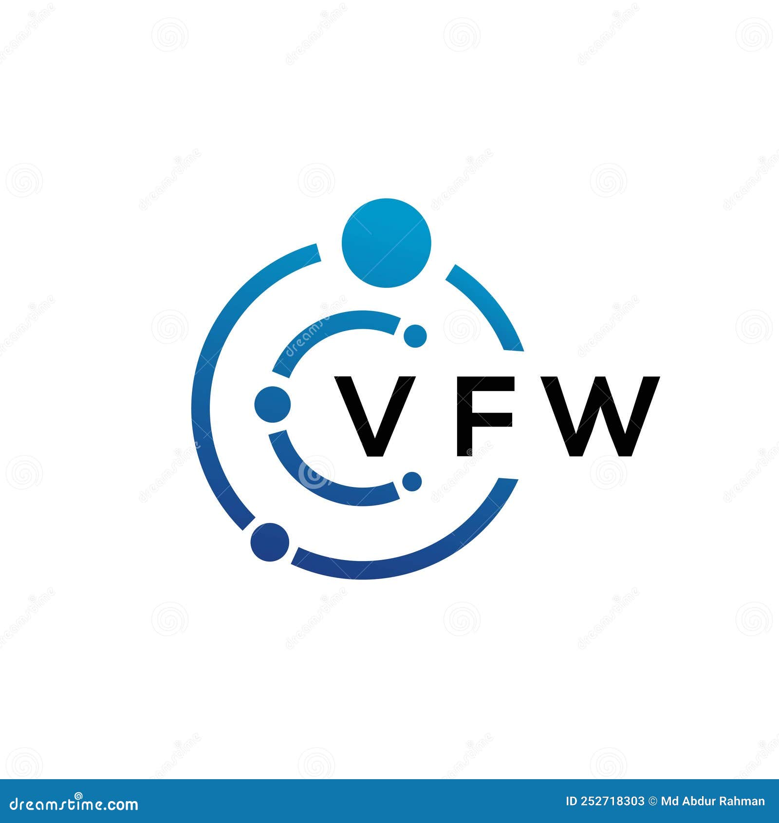 vfw letter technology logo  on white background. vfw creative initials letter it logo concept. vfw letter 