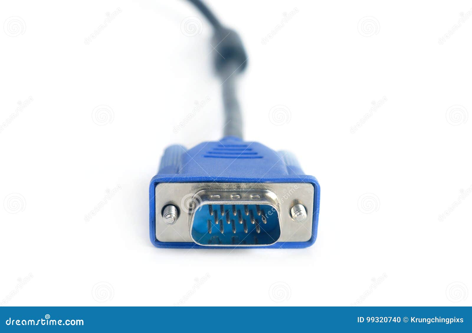 VGA Port Cable for Computer Equipment. Stock Photo Image of black