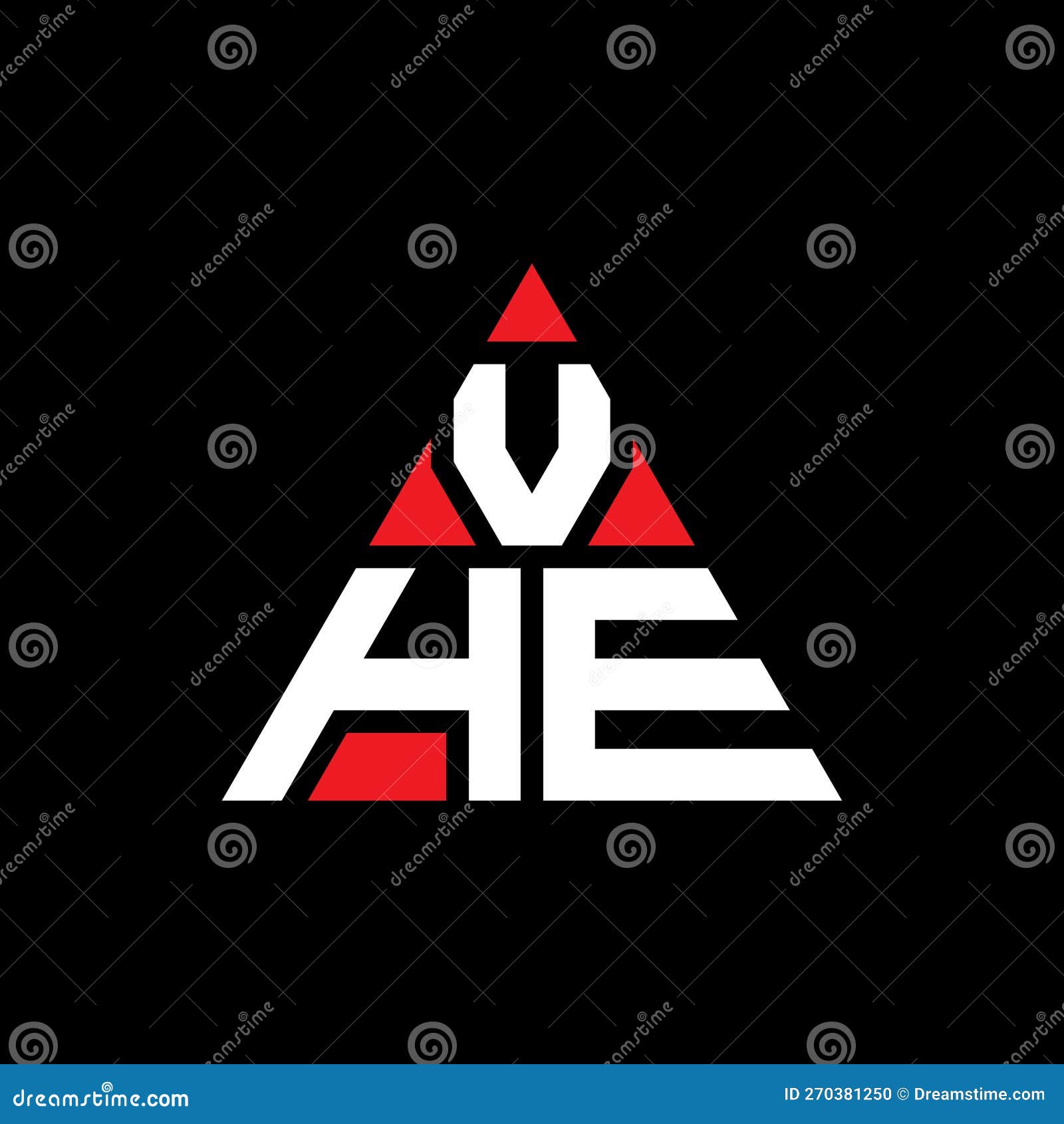 vhe triangle letter logo  with triangle . vhe triangle logo  monogram. vhe triangle  logo template with red