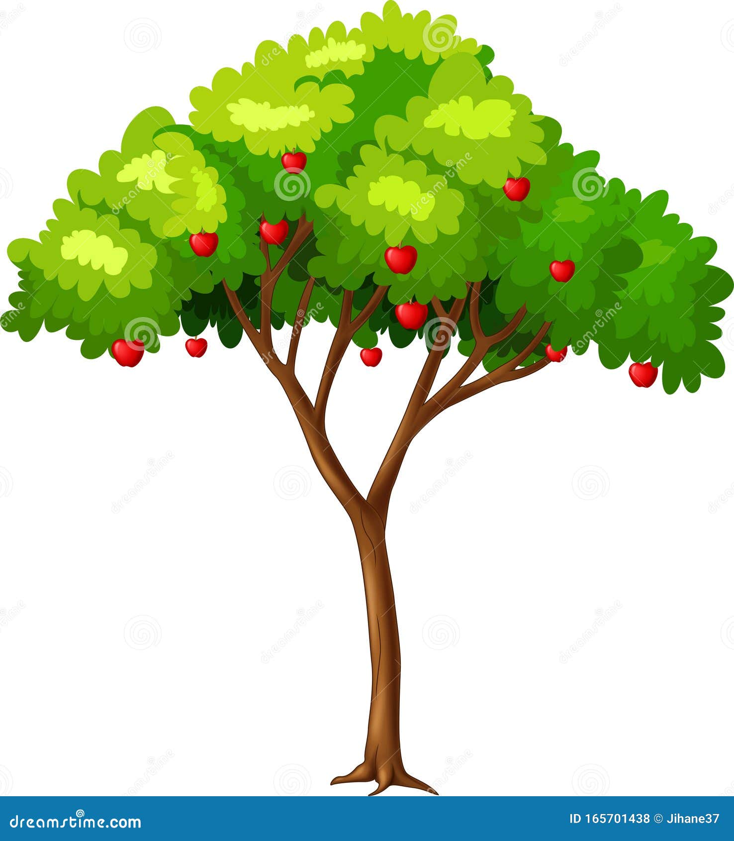 Viñeta De árbol De Manzana Fría Stock de ilustración - Ilustración de  planta, verde: 165701438
