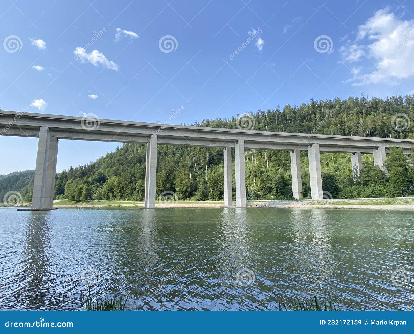 viadukt over lake, bajer bridge or viaduct bajer in fuzine - gorski kotar, croatia / most bajer, viadukt bajer ili bajerov most