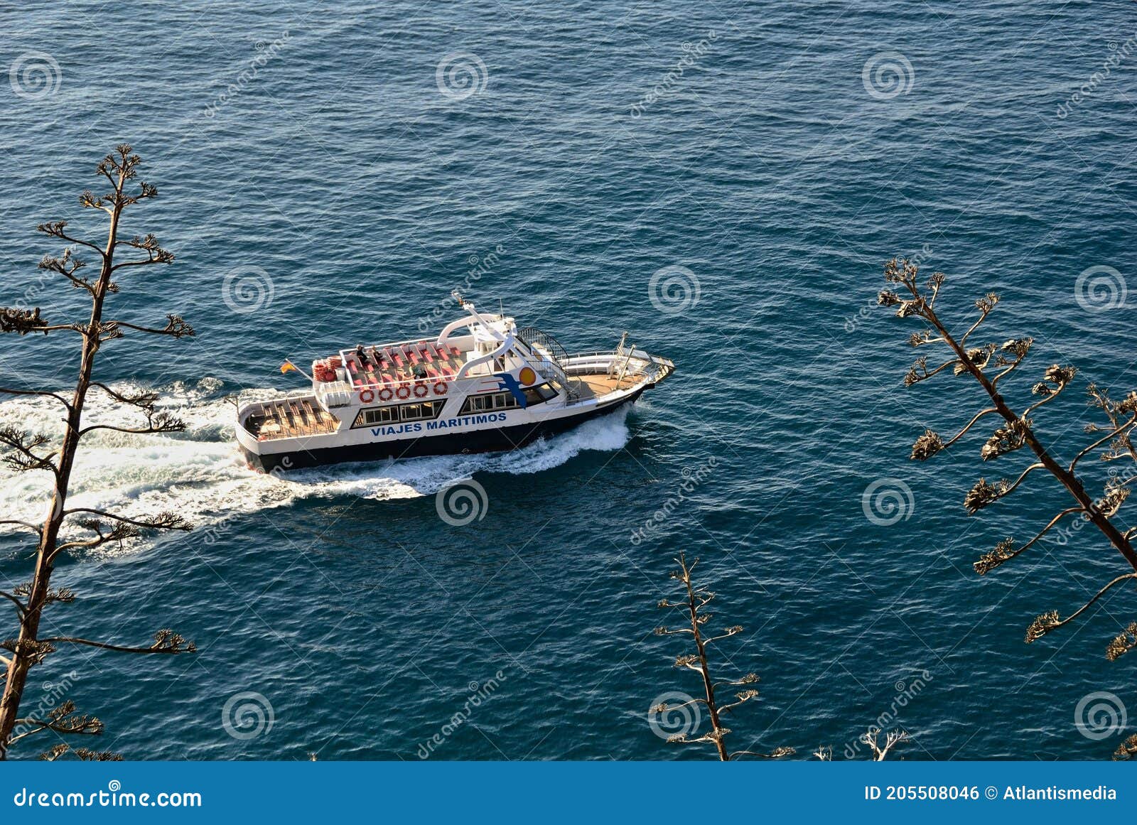 touristic excursion boats at the costa brava - spain