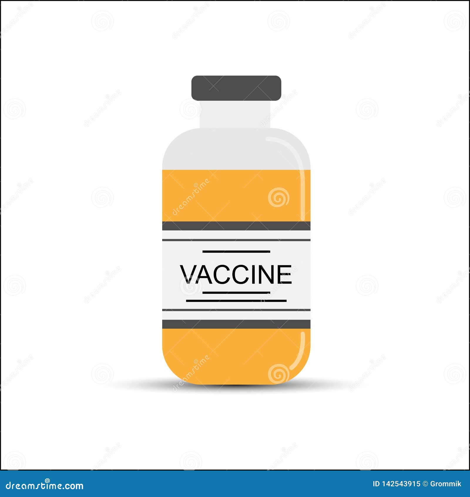 Vial of Vaccine, Simple Drawing for Design and Stock Vector
