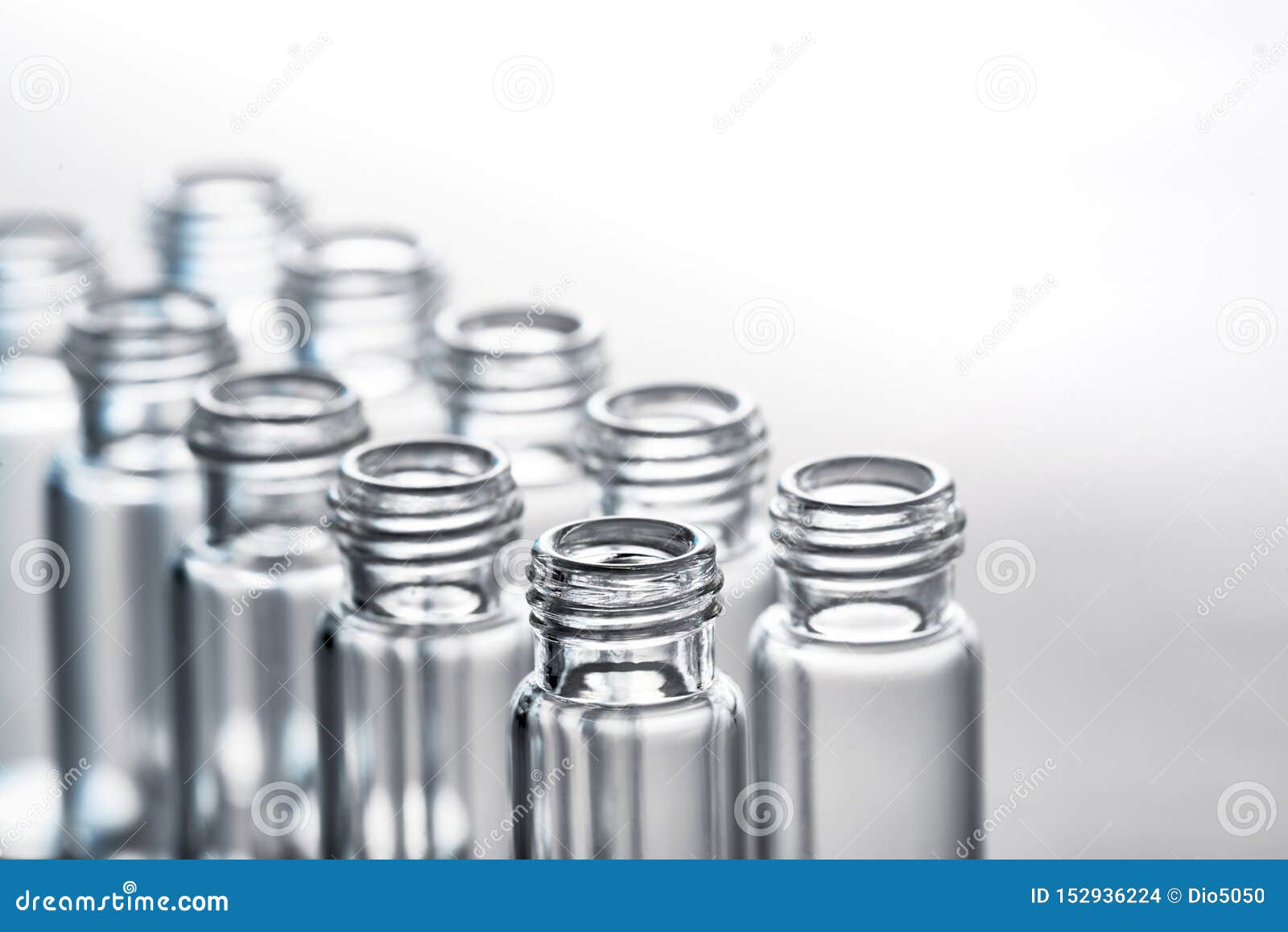 vials for biological sample on white background.
