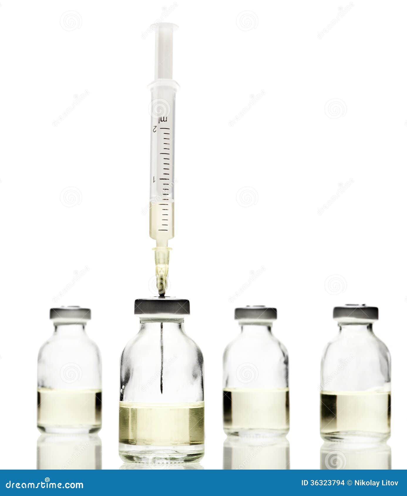 Vials and Syringe stock photo. Image of tube, plastic 36323794
