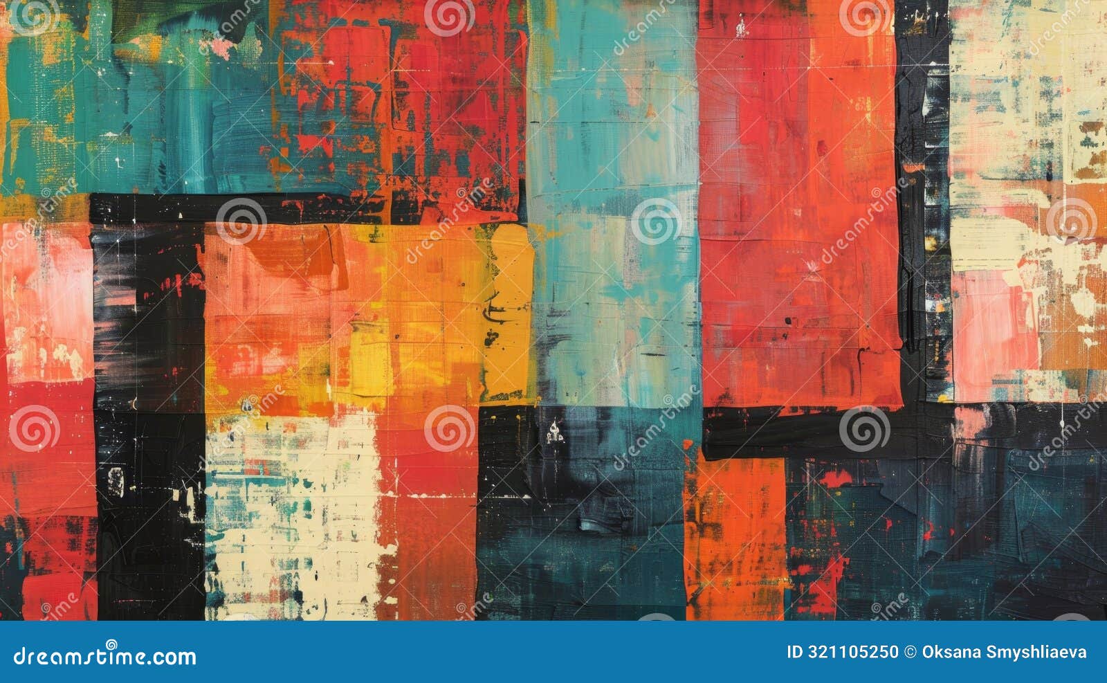 vibrant abstract color blocks canvas artwork