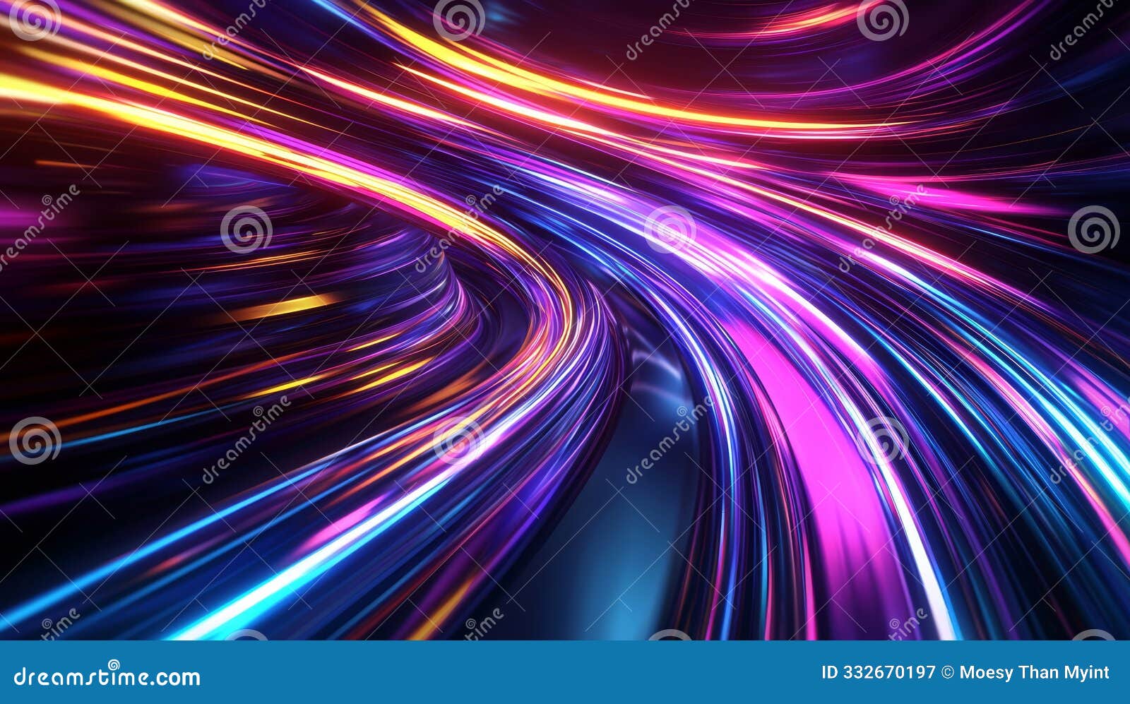 vibrant abstract neon streaks creating futuristic warp effect