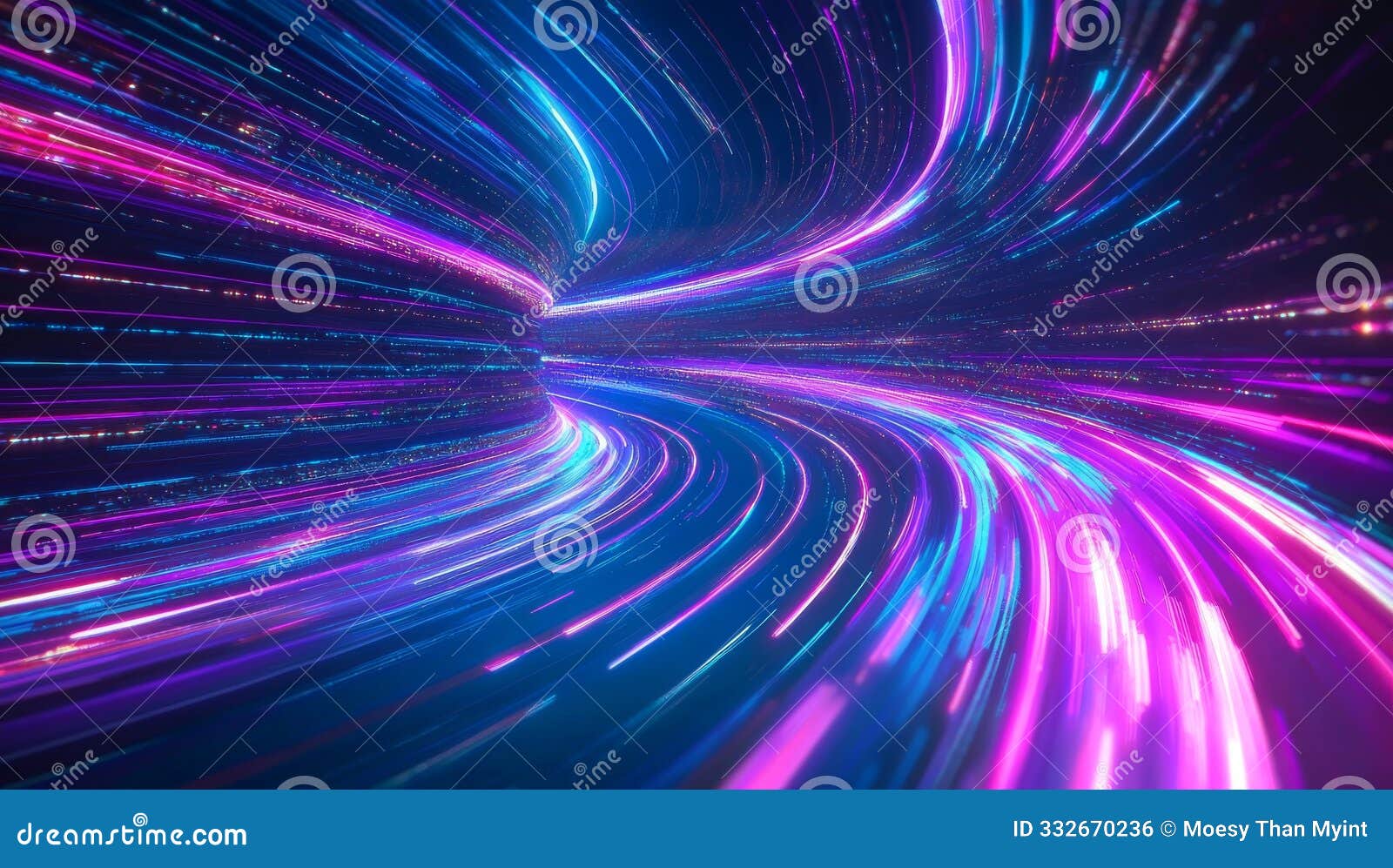 vibrant abstract neon streaks creating futuristic warp effect