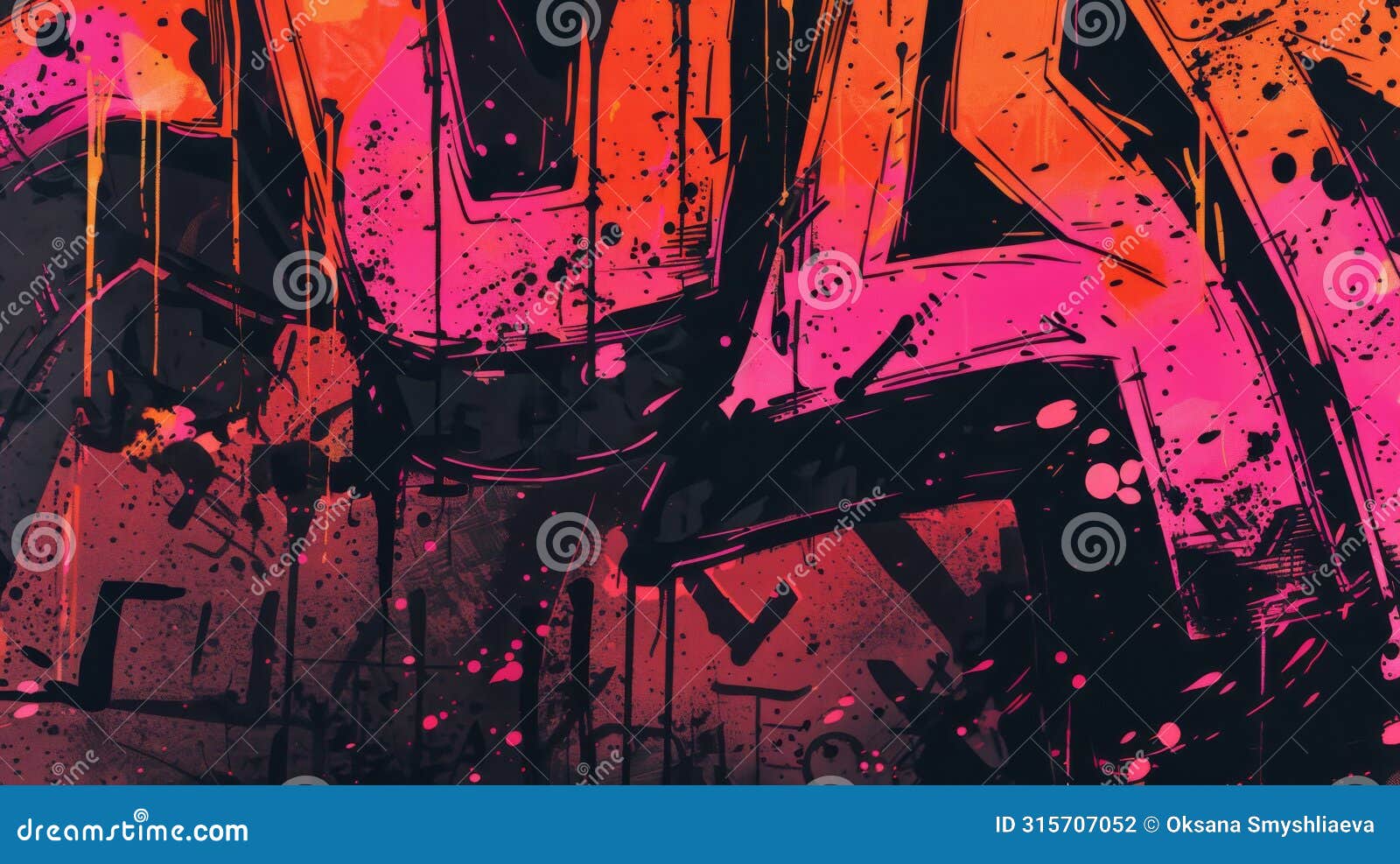 vibrant abstract urban graffiti artwork