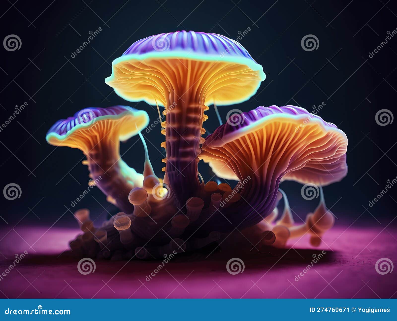 vibrant ai-generated underwater art with hyper-realistic sci-fi style, realistic fish portraits, saturated colors, light crimson &