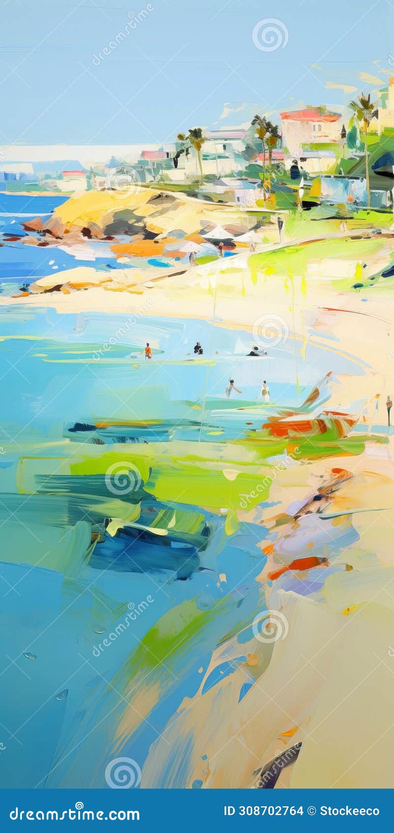 colorful impressionist landscape: beach by martin beb