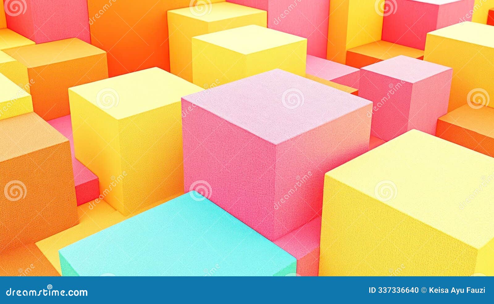 a vibrant arrangement of colorful geometric blocks in a playful, abstract 