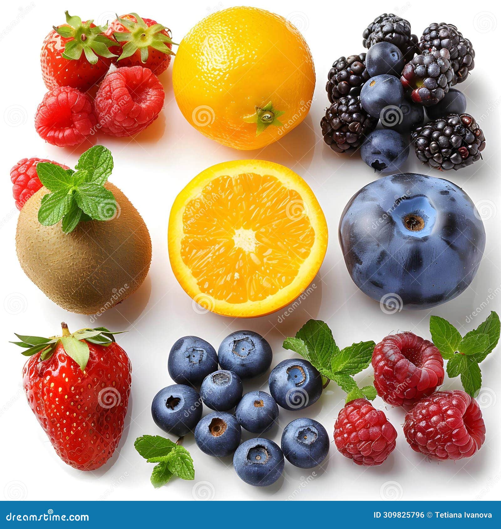 clip art of diverse tropical fruits.