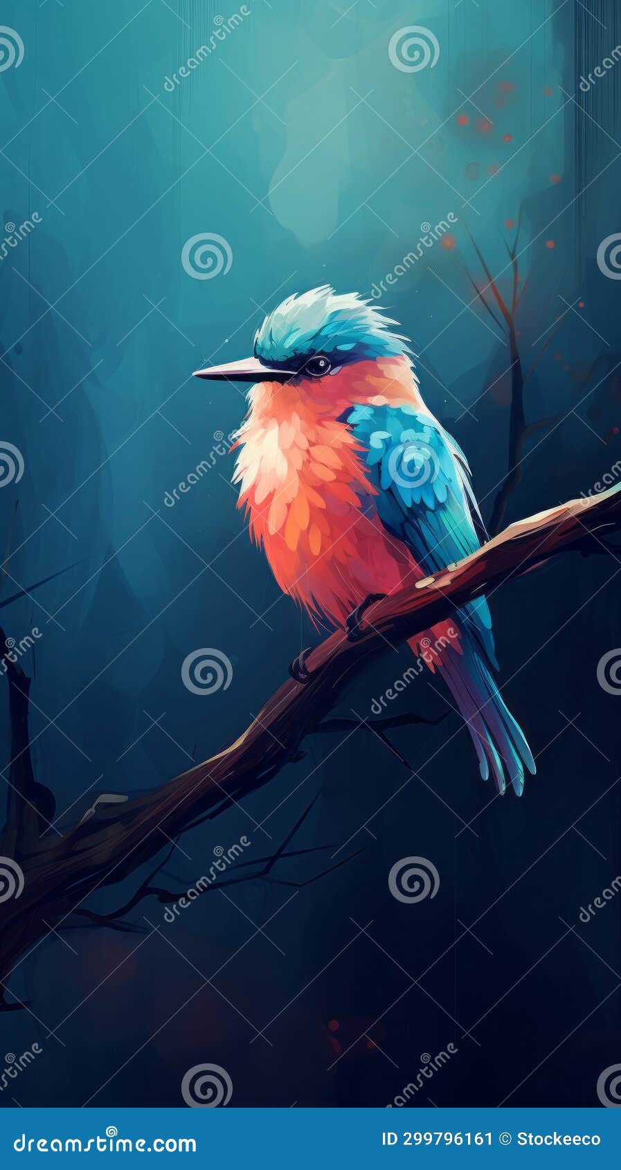 vibrant avian delight: a luminous brushwork of nature's colors