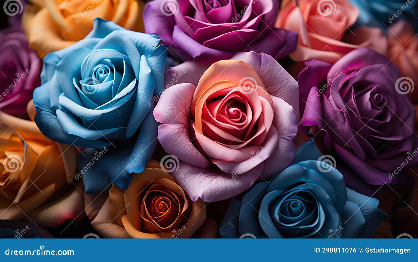 Vibrant Bouquet of Multi Colored Flowers Symbolizes Love and