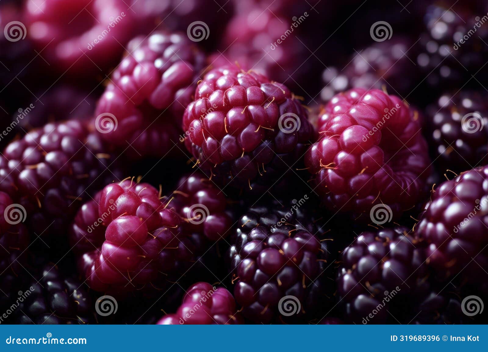 vibrant boysenberries artfully arranged as a luscious and appealing background display