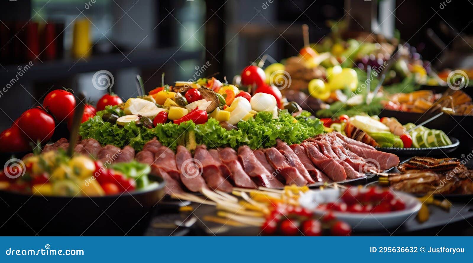 Vibrant Buffet Spread Catering Delights in Restaurant Setting