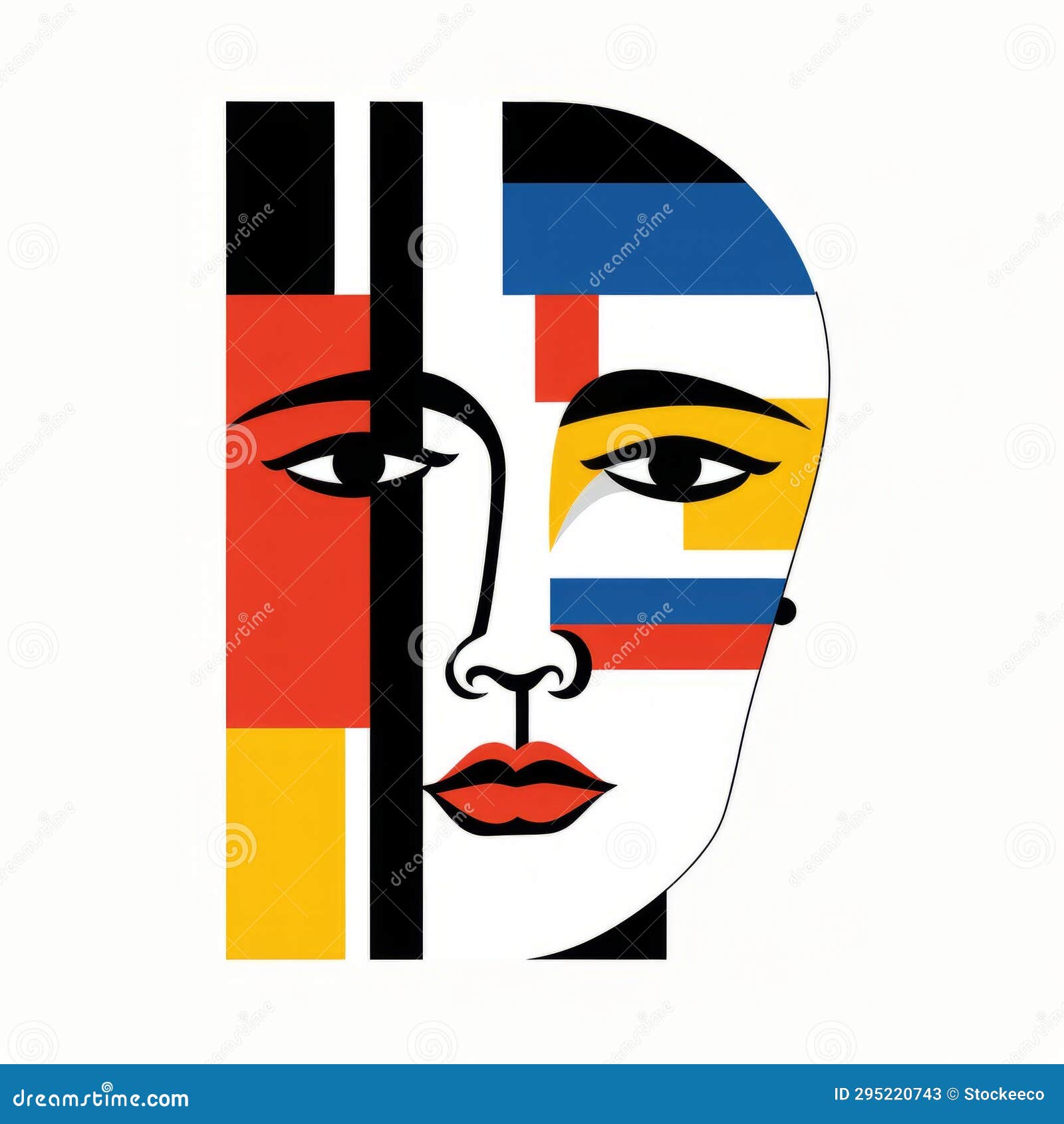 abstract woman's face: de stijl inspired  